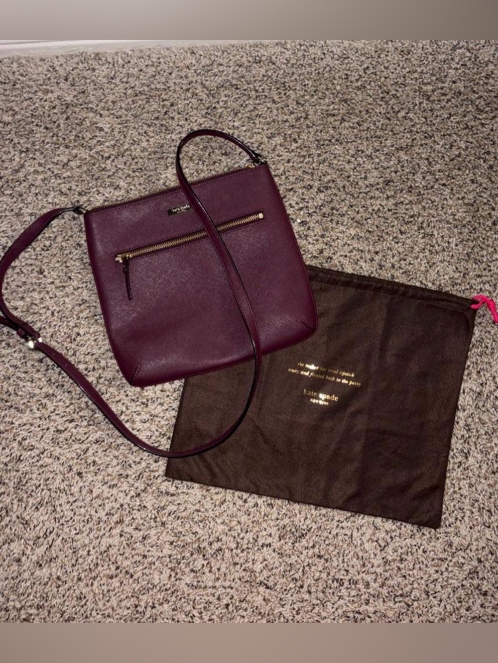 kate spade Deep Wine Leather Crossbody Bag